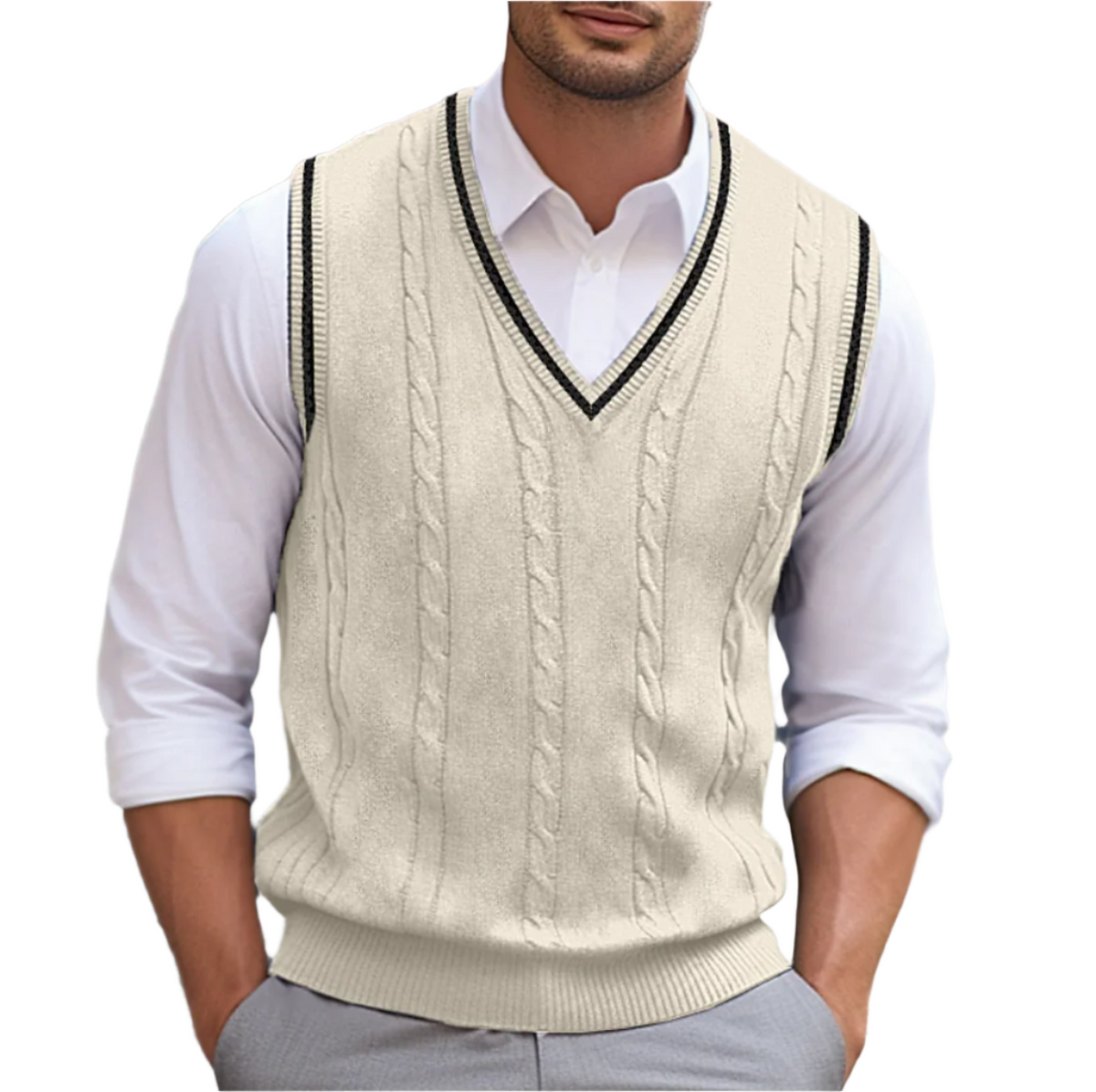 Top Héctor para Hombre – Sofisticado, Cuello en V y Elegante