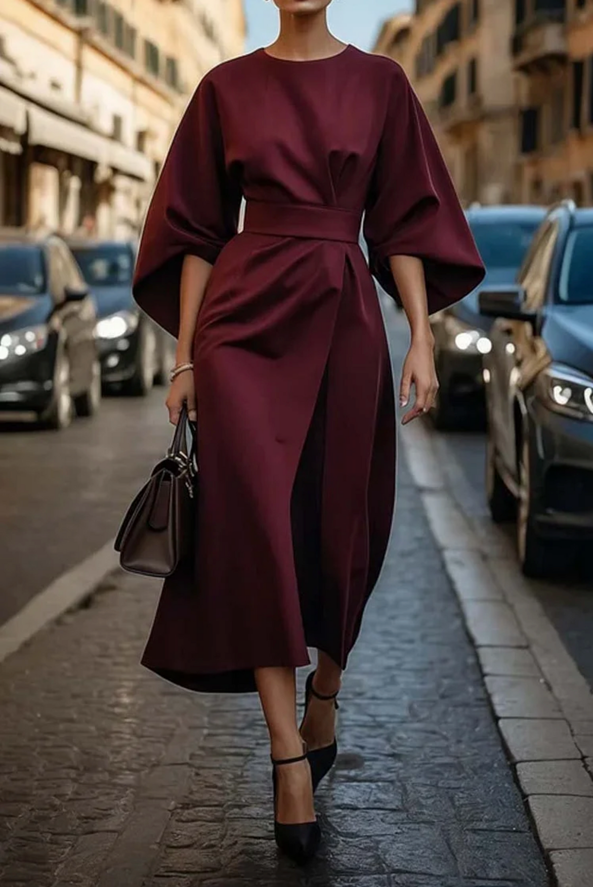 Vestido Nerea para Mujer – Elegante, Mangas globo y Sofisticado