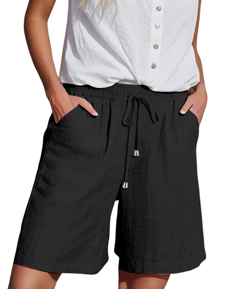 Bella Shorts Mujer – Paper Bag de Cintura Alta con Cordón y Bolsillos