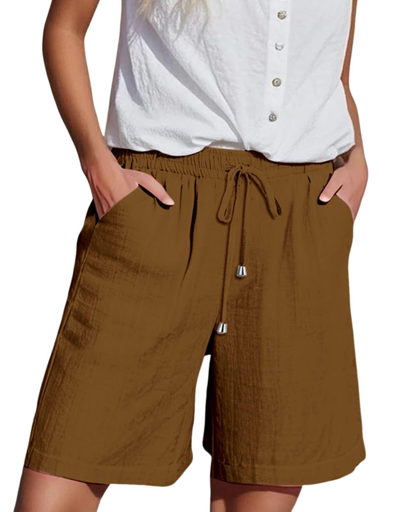 Bella Shorts Mujer – Paper Bag de Cintura Alta con Cordón y Bolsillos