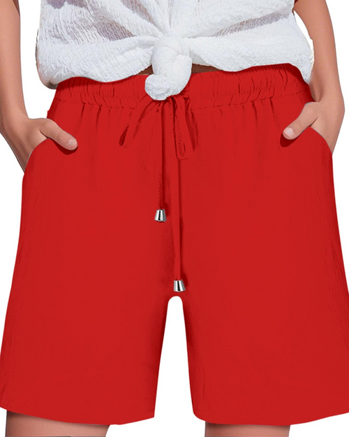 Bella Women’s Shorts – High-Waisted Paper Bag Style with Drawstring and Pockets