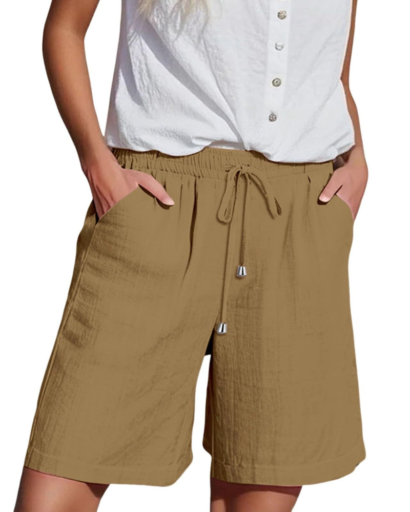 Bella Shorts Mujer – Paper Bag de Cintura Alta con Cordón y Bolsillos