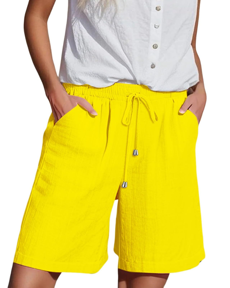 Bella Shorts Mujer – Paper Bag de Cintura Alta con Cordón y Bolsillos