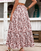 Natalie Falda Maxi Mujer – Cintura Alta Elástica con Corte A-Line y Bajo Fluido