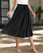 Avery Falda Maxi Mujer – Cintura Elástica con Cordón Ajustable y Corte Fluido