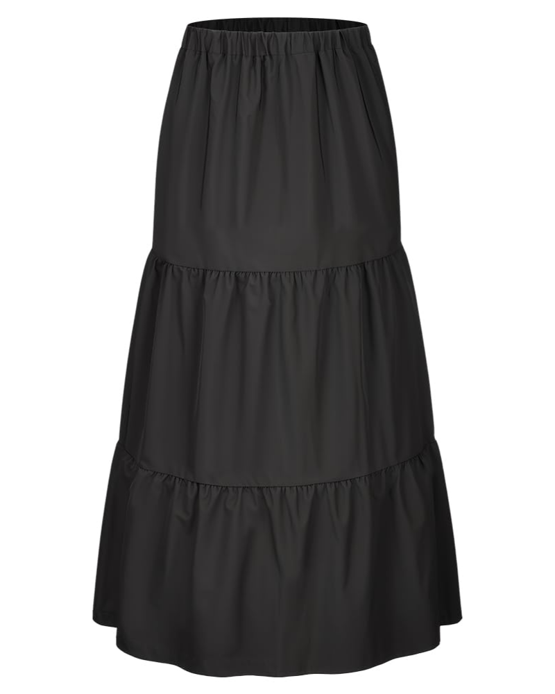 Hazel Falda Midi Mujer – Corte A-Line con Volantes, Cintura Alta y Bolsillos