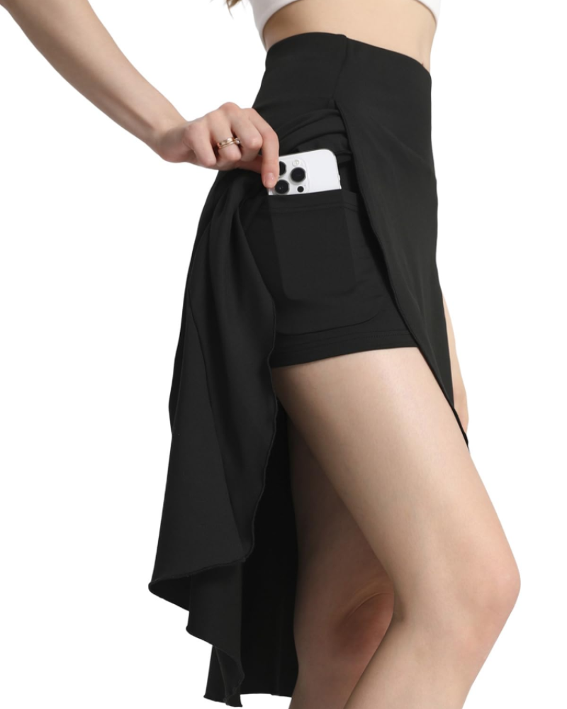 Ariana Falda Pantalón Midi Mujer – Shorts Integrados, Bolsillos y Volantes