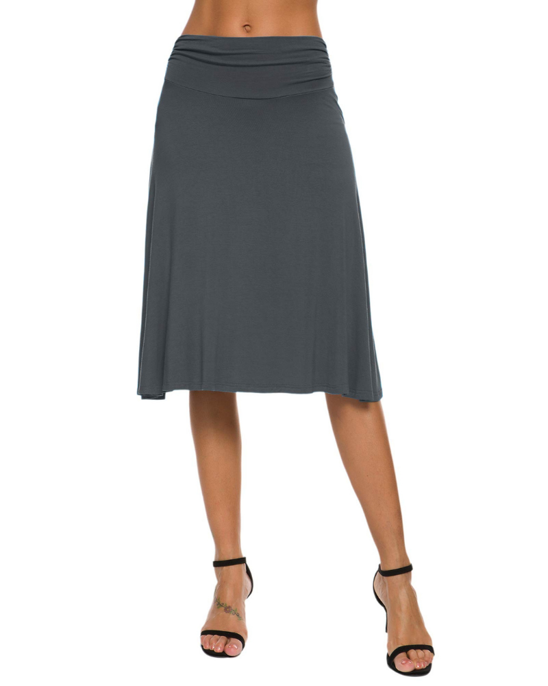 Harper Falda Midi Mujer – Línea A Elástica con Tejido Stretch y Estilo Elegante