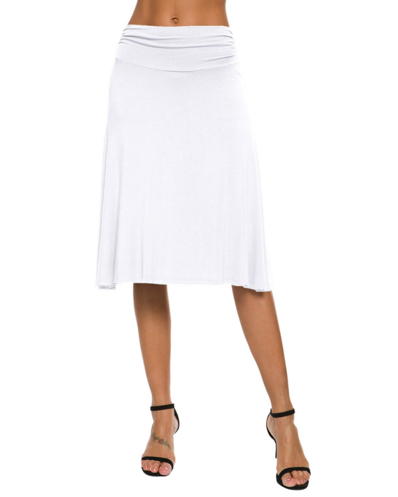 Harper Falda Midi Mujer – Línea A Elástica con Tejido Stretch y Estilo Elegante