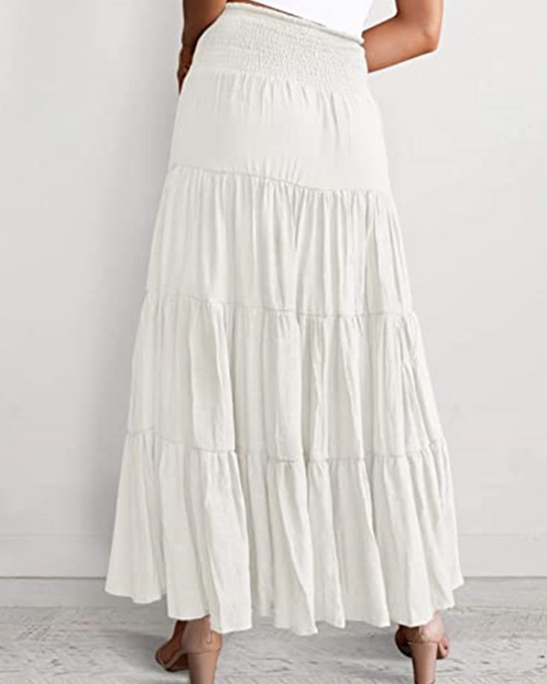 Brianna Women’s Maxi Dress – 2-in-1 Boho Design with Elastic Waistline