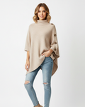 Elayne Poncho en Laine pour Femme – Cape Oversize Élégante Hiver Chic