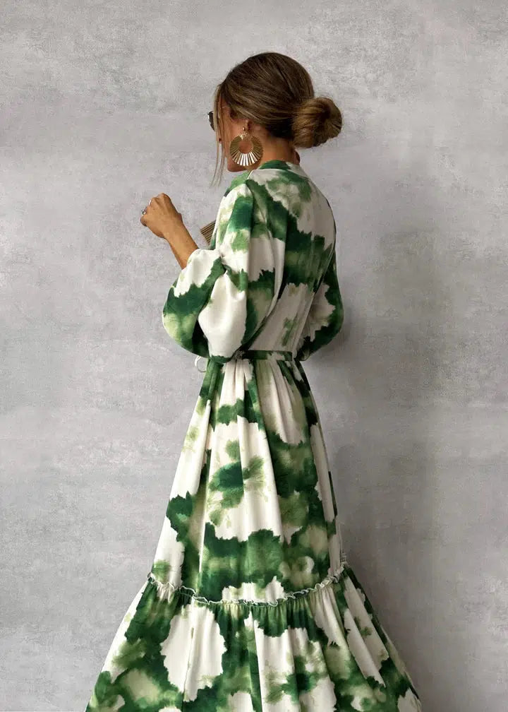 Patricia robe maxi pour femme – robe longue élégante avec décolleté en V chic