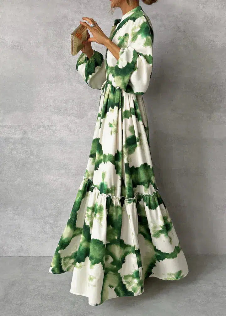 Patricia robe maxi pour femme – robe longue élégante avec décolleté en V chic