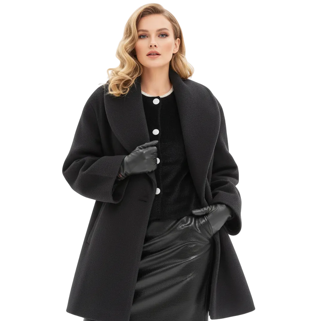 Vicky Abrigo Oversize para Mujer – Abrigo Largo Elegante Chic Invierno Moderno