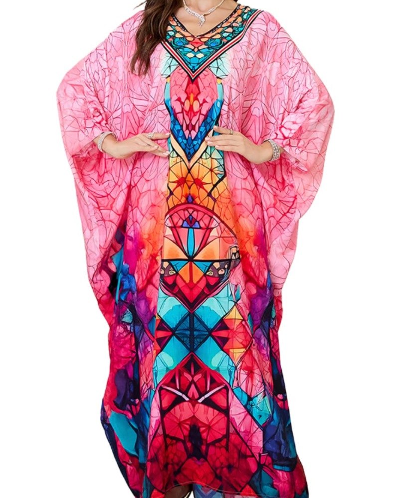 Autumn Vestido Kaftán Mujer – Corte Oversize, Tejido Ligero y Estilo Boho