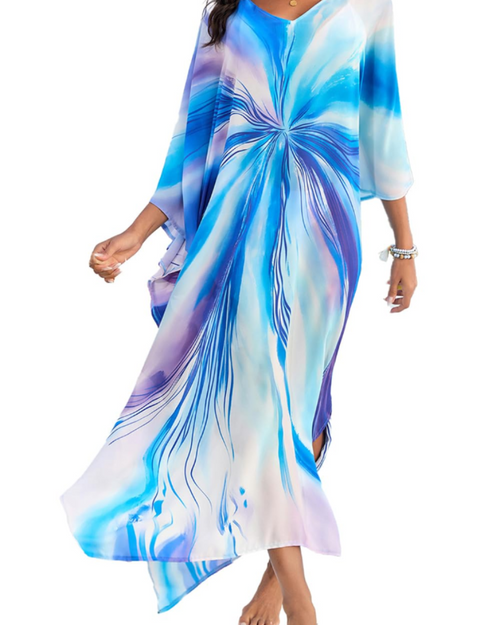 Autumn Women’s Kaftan Dress – Oversized Cut, Lightweight Fabric, and Boho Style