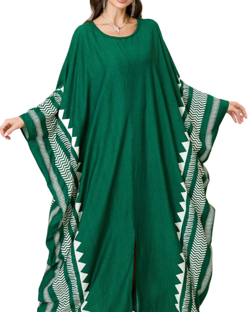 Serena Kaftán Playa Mujer – Bordado Boho, Corte Oversize y Tejido Ligero