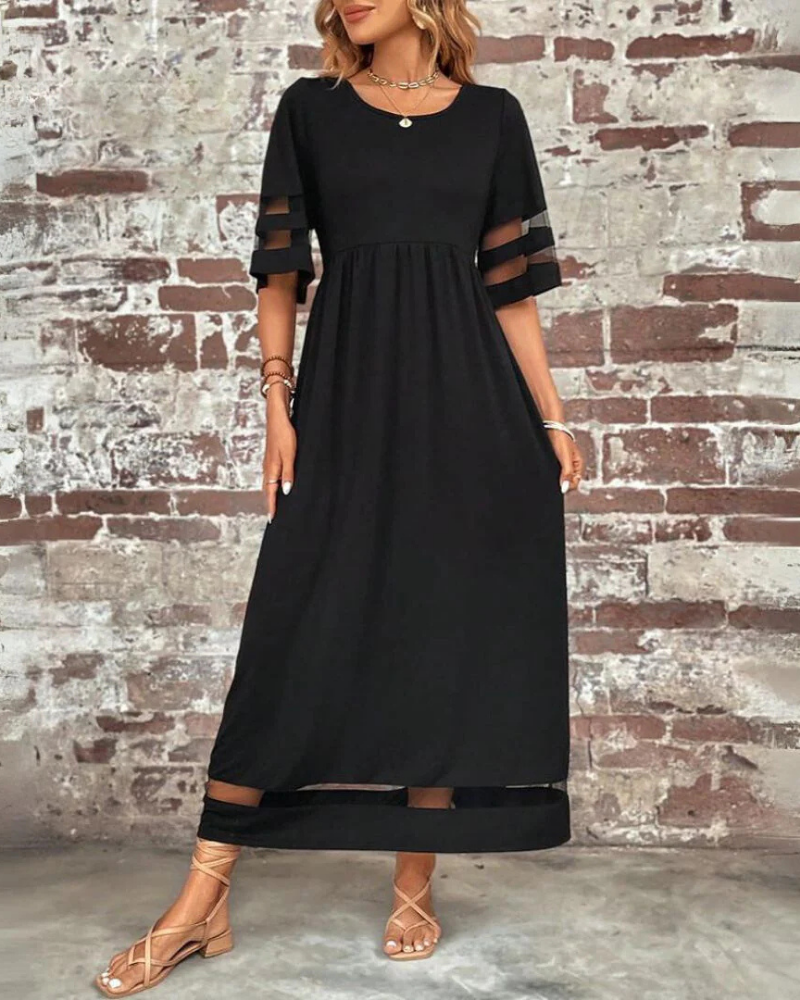Colette Vestido Midi Mujer – Cintura Imperio, Corte Holgado y Falda Fluida
