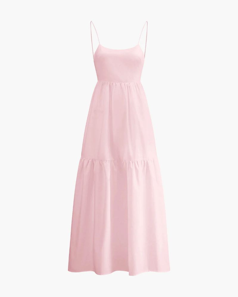Maya Vestido Maxi Mujer – Sin Mangas, Escote Bajo y Corte Holgado