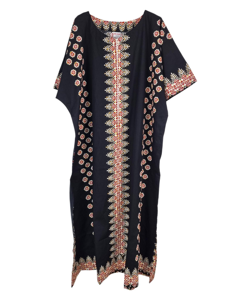 Ruby Vestido Kaftán Mujer – Algodón con Estampado Africano y Bolsillos