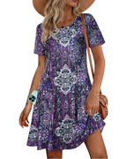 Nora Vestido Camiseta Mujer – Manga Corta con Bolsillos y Corte Fluido