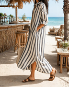 Naomi Vestido Camisero Maxi Mujer – Corte Fluido y Tejido Ligero Transpirable