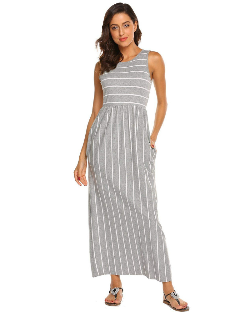 Faith Vestido Maxi Mujer – Cintura Elástica, Tejido Suave y Corte Fluido