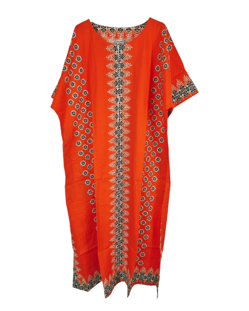 Ruby Vestido Kaftán Mujer – Algodón con Estampado Africano y Bolsillos