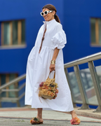 Marissa Vestido Maxi de Algodón Mujer – Algodón Egipcio, Cinturón y Bolsillos