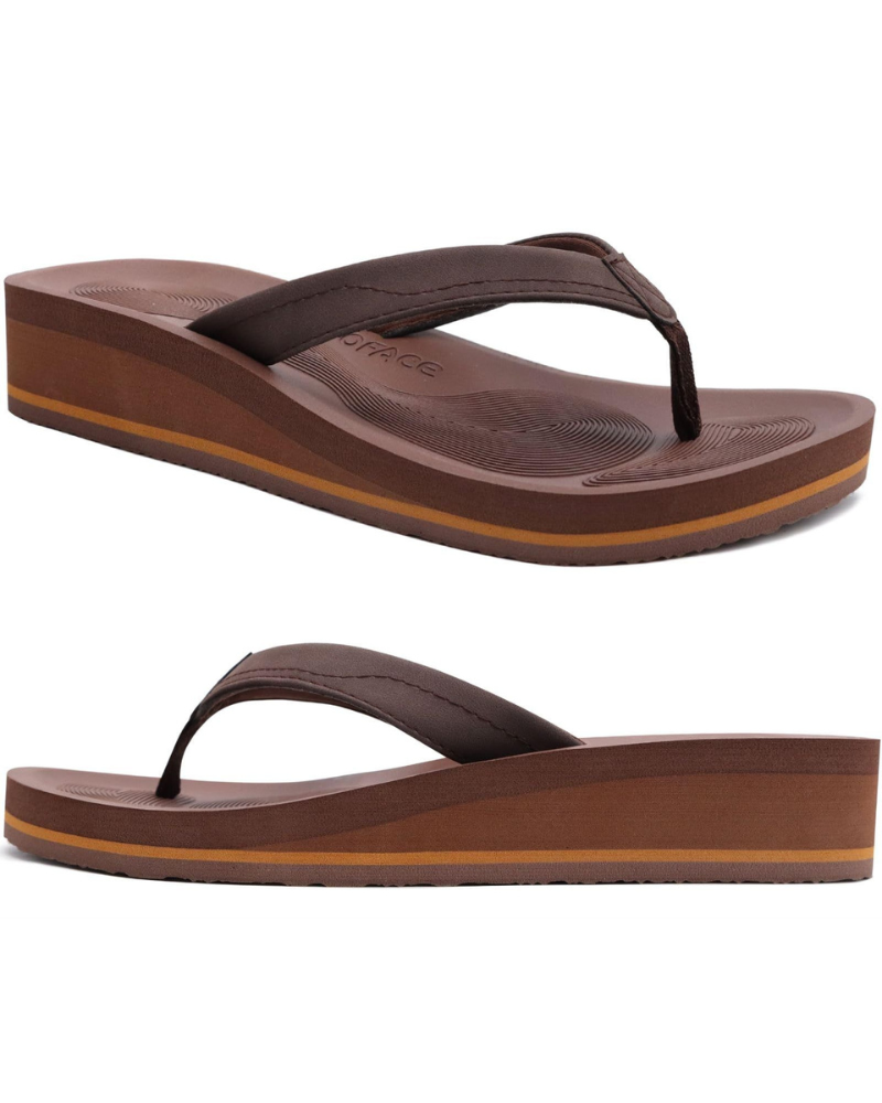 Tessa Chanclas Mujer – Cuña con Plataforma, Tira T y Suela Antideslizante