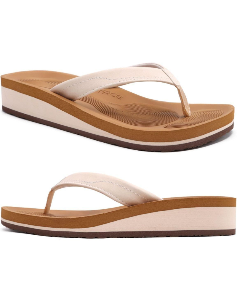 Tessa Chanclas Mujer – Cuña con Plataforma, Tira T y Suela Antideslizante