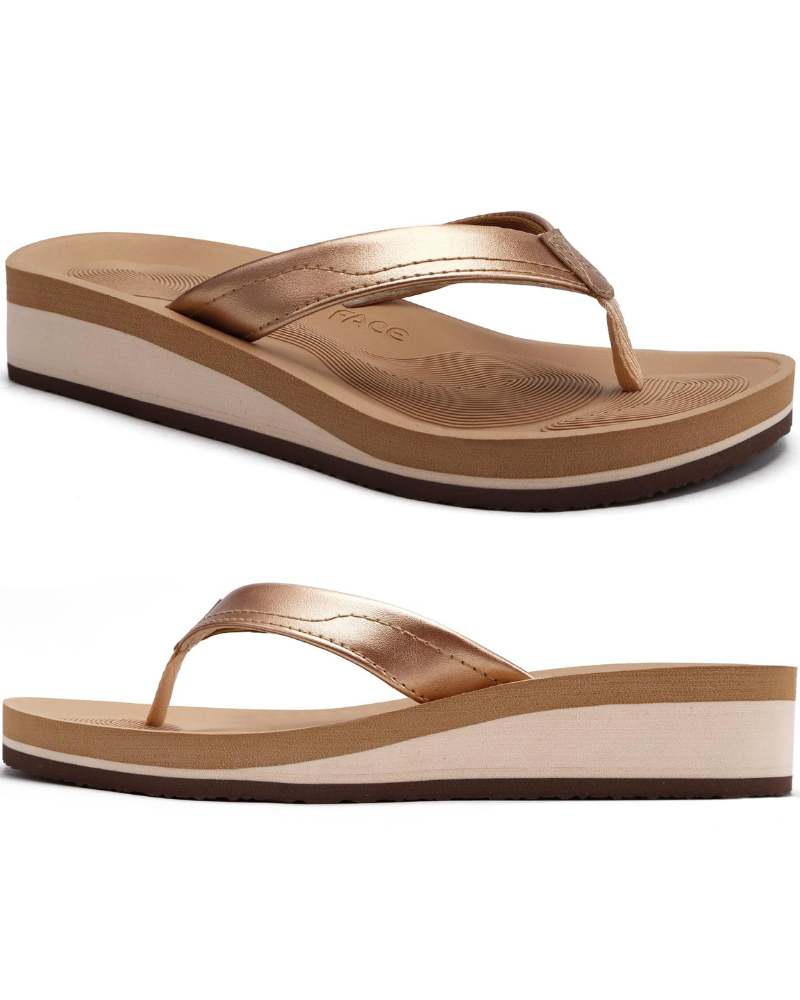 Tessa Chanclas Mujer – Cuña con Plataforma, Tira T y Suela Antideslizante