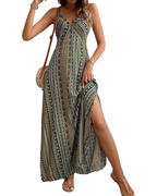 Robe Maxi Bohème pour Femme Amelia – Robe d'Été Sans Manches à Col V pour la Plage