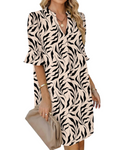 Juliet Vestito Camicia Donna – Collo a V, Maniche a Volant, Taglio a Linea A e Tasche