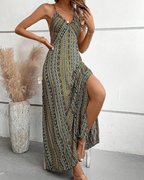 Robe Maxi Bohème pour Femme Amelia – Robe d'Été Sans Manches à Col V pour la Plage