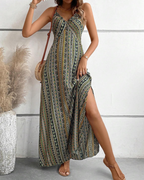 Robe Maxi Bohème pour Femme Amelia – Robe d'Été Sans Manches à Col V pour la Plage