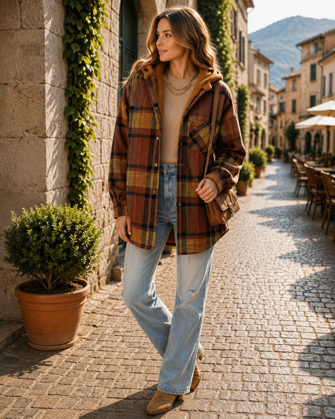 Camisa-chaqueta Valentina para Mujer – Silueta holgada, Cierre de botones y Hombros caídos