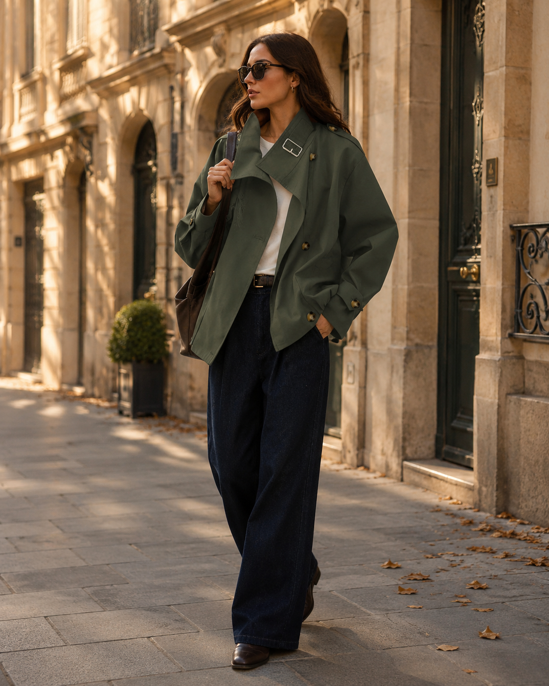 Chaqueta Aroa para Mujer – Cuello alto, Mangas largas y Mezcla de algodón