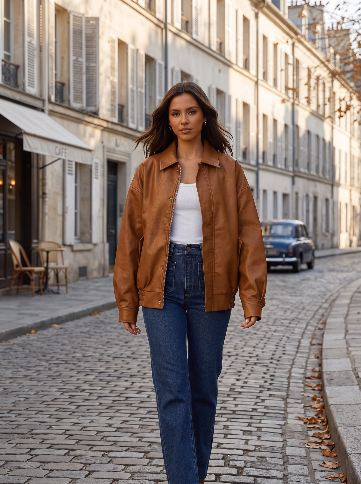 Chaqueta Victoria para Mujer – Silueta holgada, Bolsillos laterales y Mangas largas