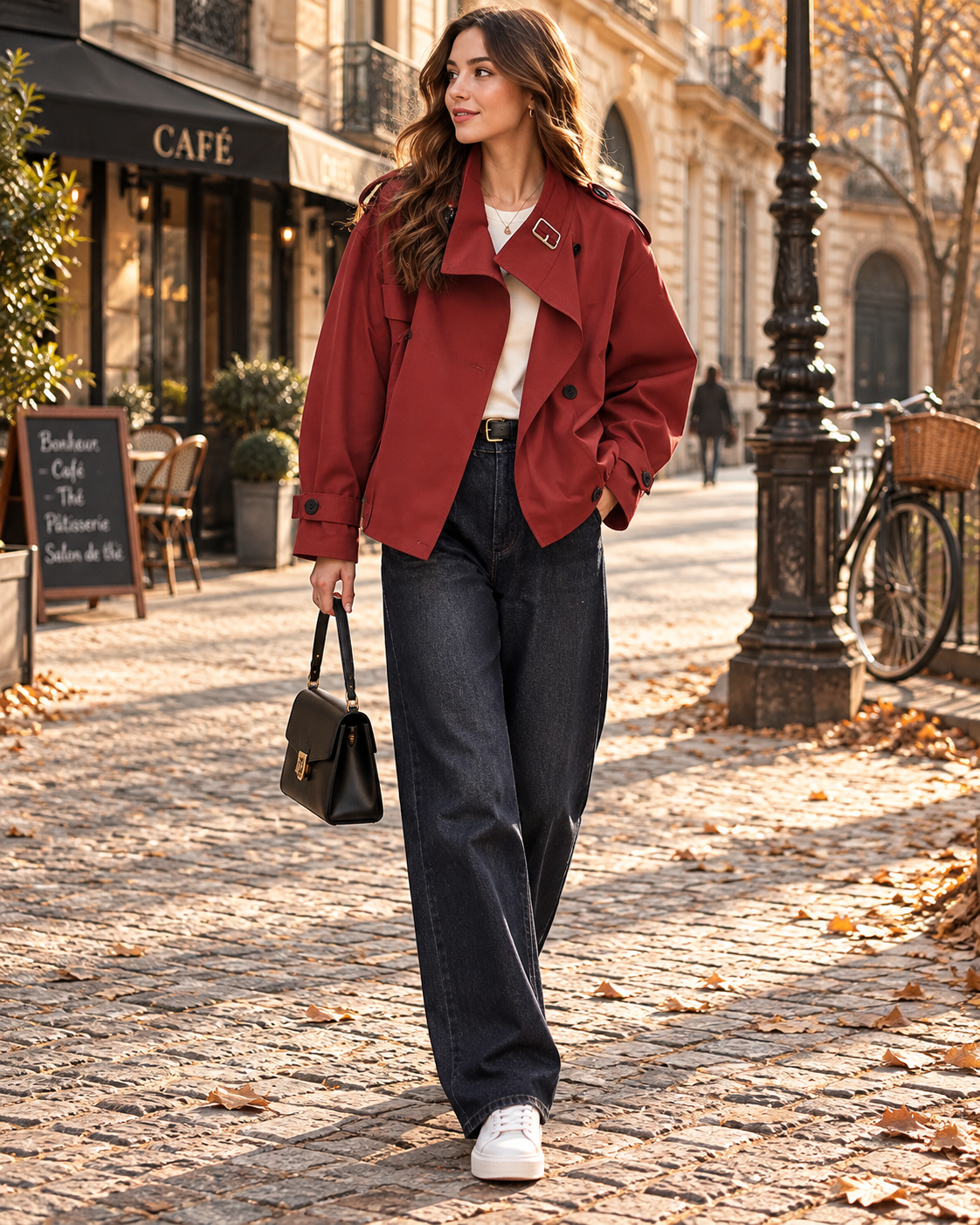 Chaqueta Sara para Mujer – Mangas largas, Corte regular y Mezcla de algodón