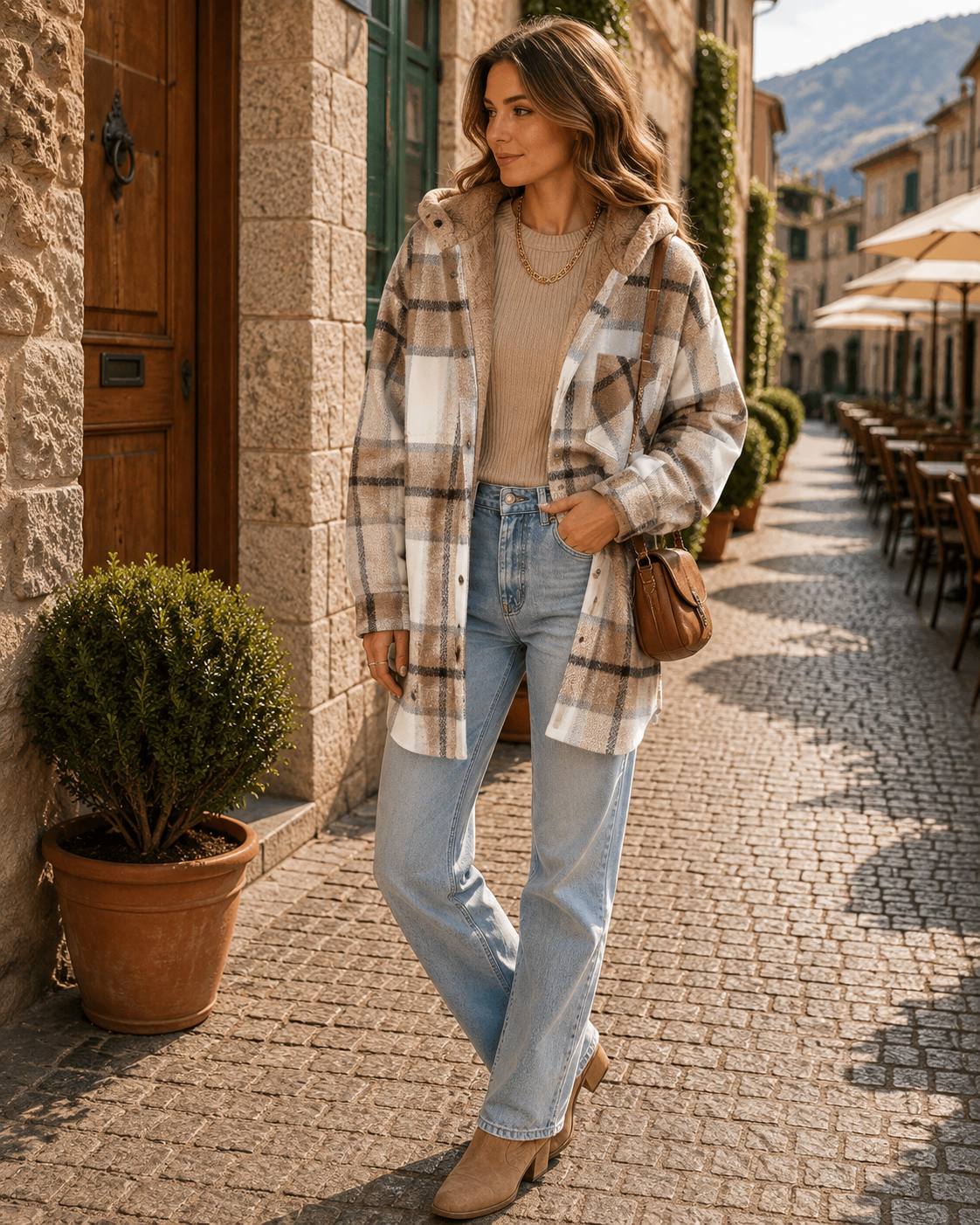 Camisa-chaqueta Valentina para Mujer – Silueta holgada, Cierre de botones y Hombros caídos