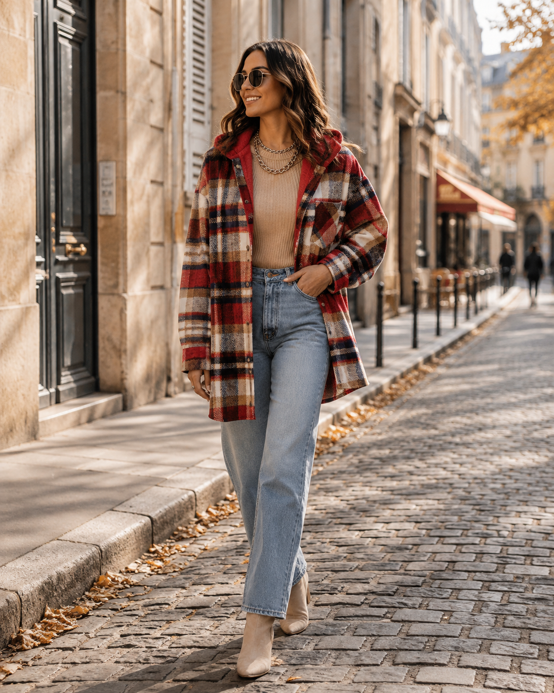 Camisa-chaqueta Rocío para Mujer – Silueta holgada, Cierre de botones y Hombros caídos