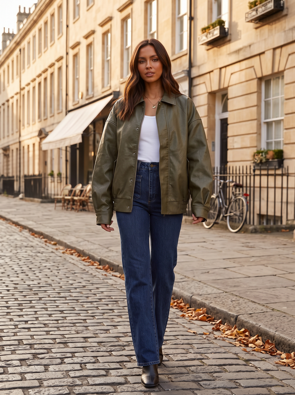 Chaqueta Victoria para Mujer – Silueta holgada, Bolsillos laterales y Mangas largas