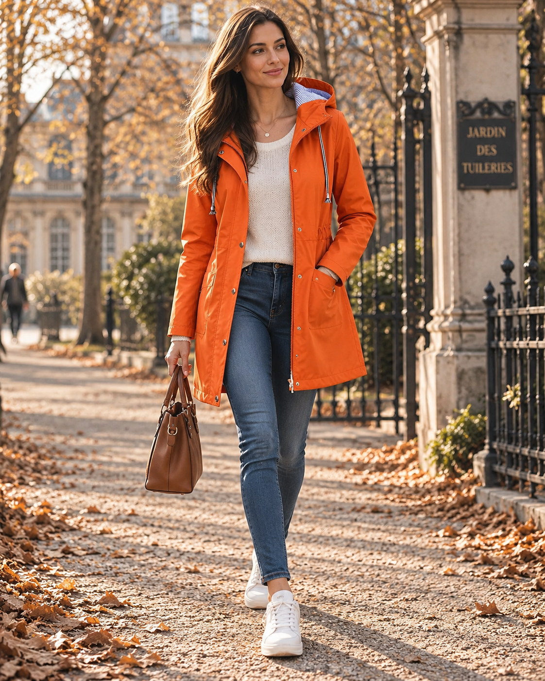 Chubasquero Isabel para Mujer – Con capucha, Cintura con cordón y Silueta relajada