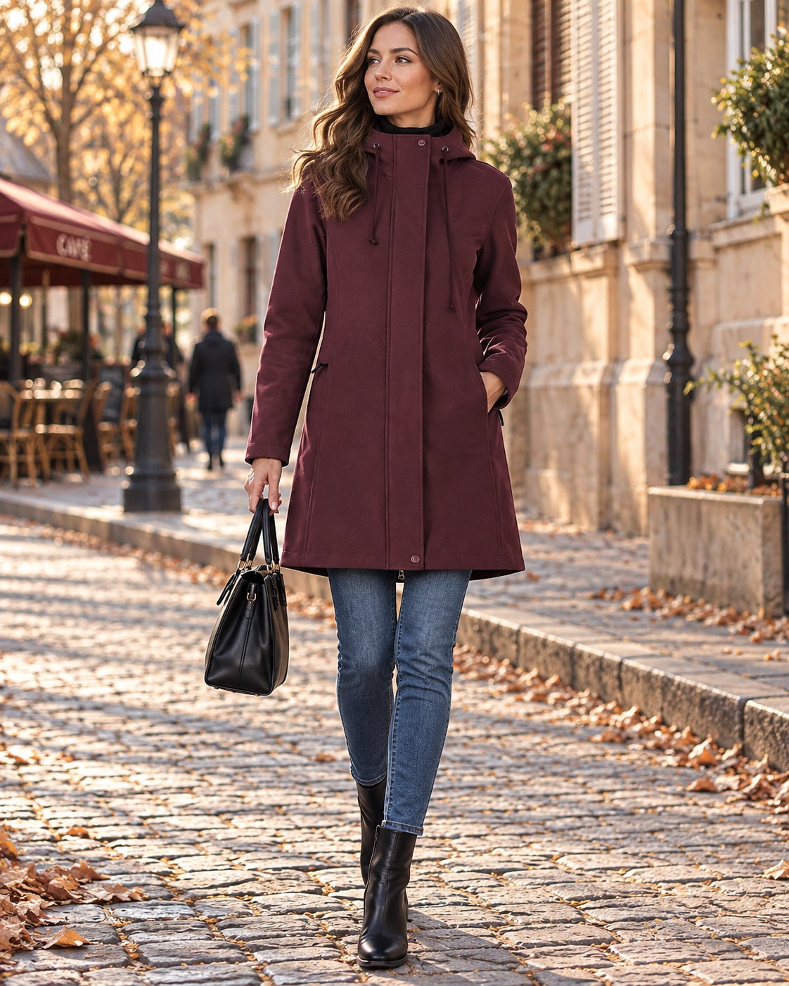 Chaqueta técnica Vega para Mujer – Con capucha, Suave y Bolsillos con cremallera