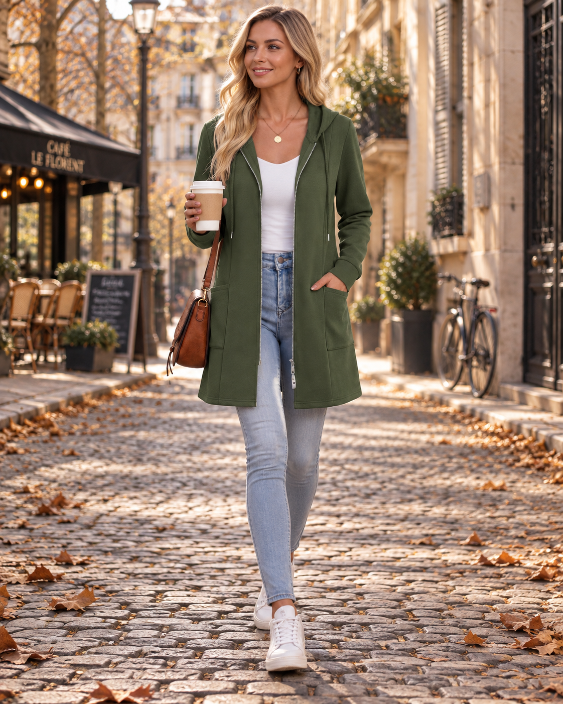 Sudadera con capucha Olivia para Mujer – Capucha, Silueta relajada y Cierre de cremallera