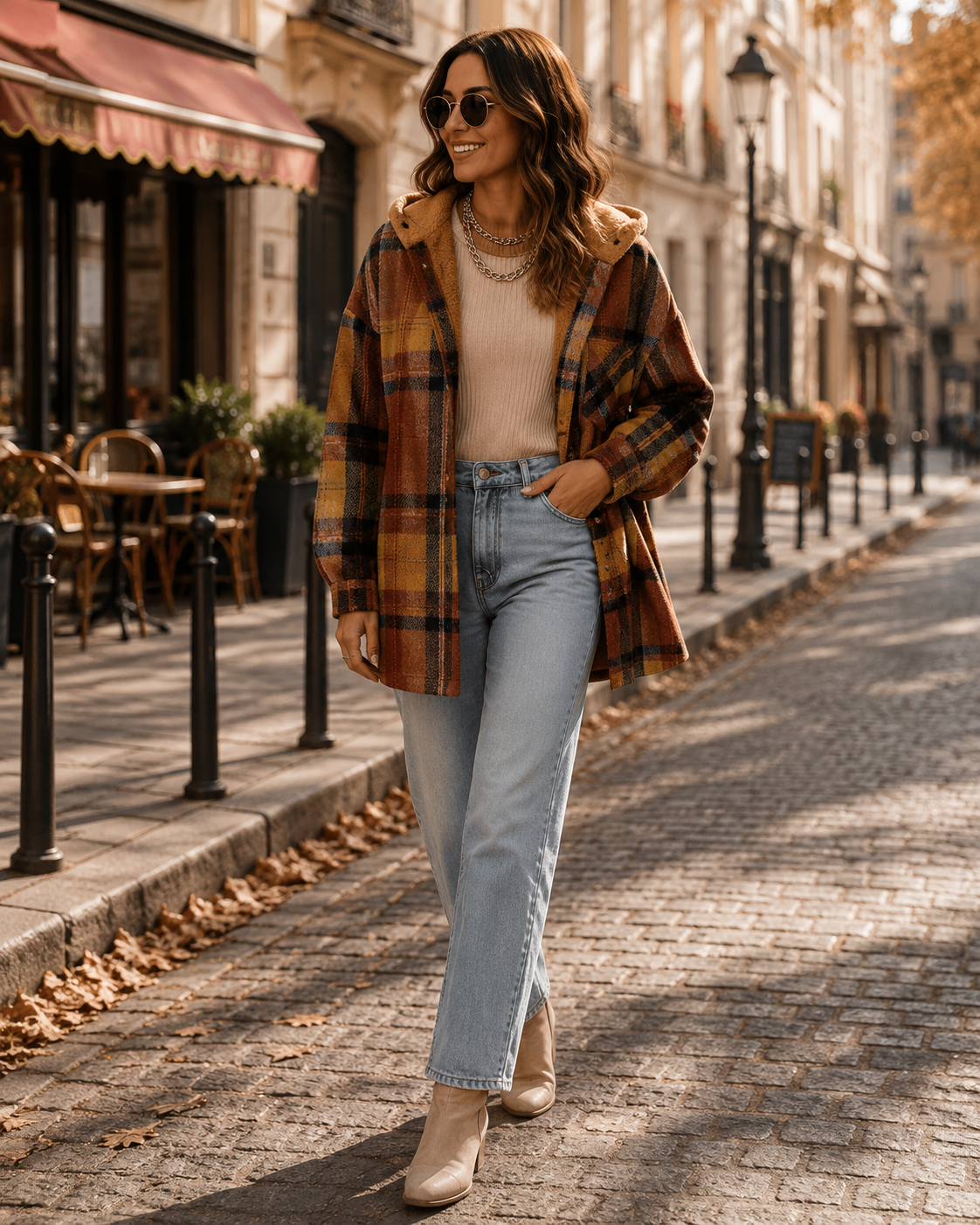 Camisa-chaqueta Rocío para Mujer – Silueta holgada, Cierre de botones y Hombros caídos