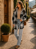 Camisa-chaqueta Valentina para Mujer – Silueta holgada, Cierre de botones y Hombros caídos