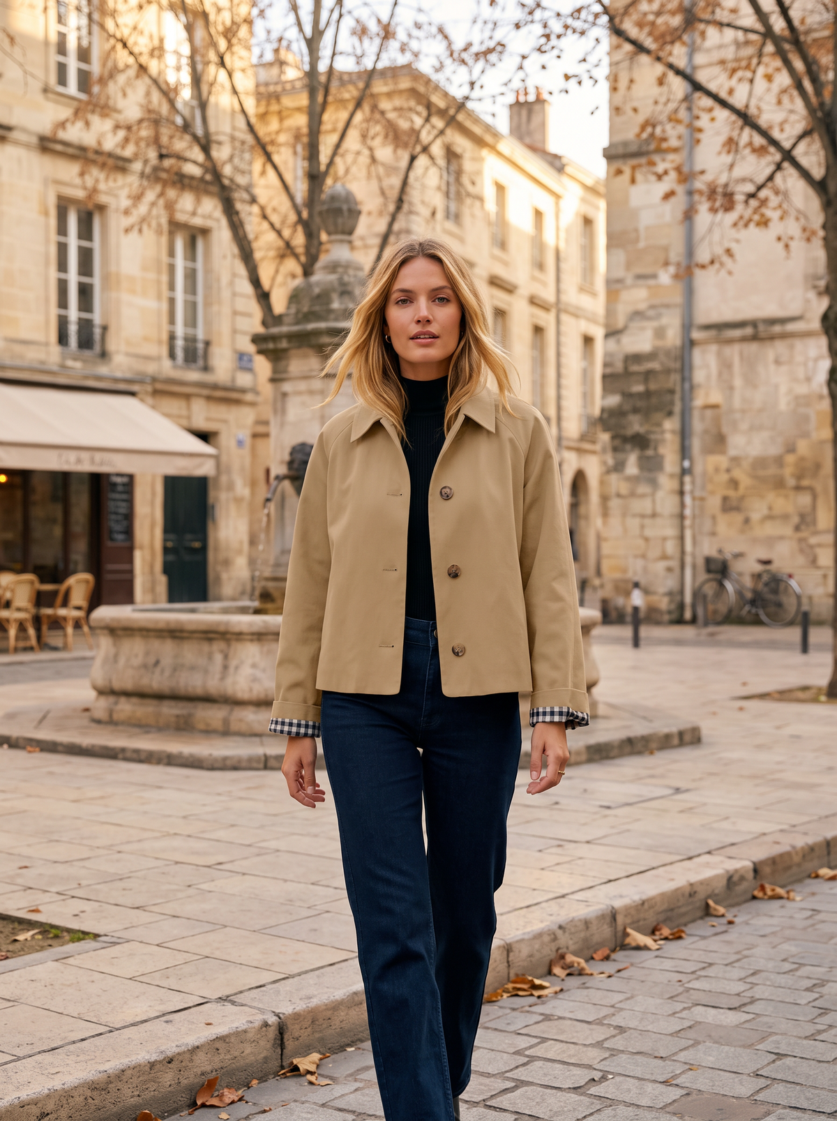 Chaqueta Noa para Mujer – Solapa estructurada, Bolsillos laterales y Mangas largas