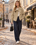 Chaqueta Sara para Mujer – Mangas largas, Corte regular y Mezcla de algodón